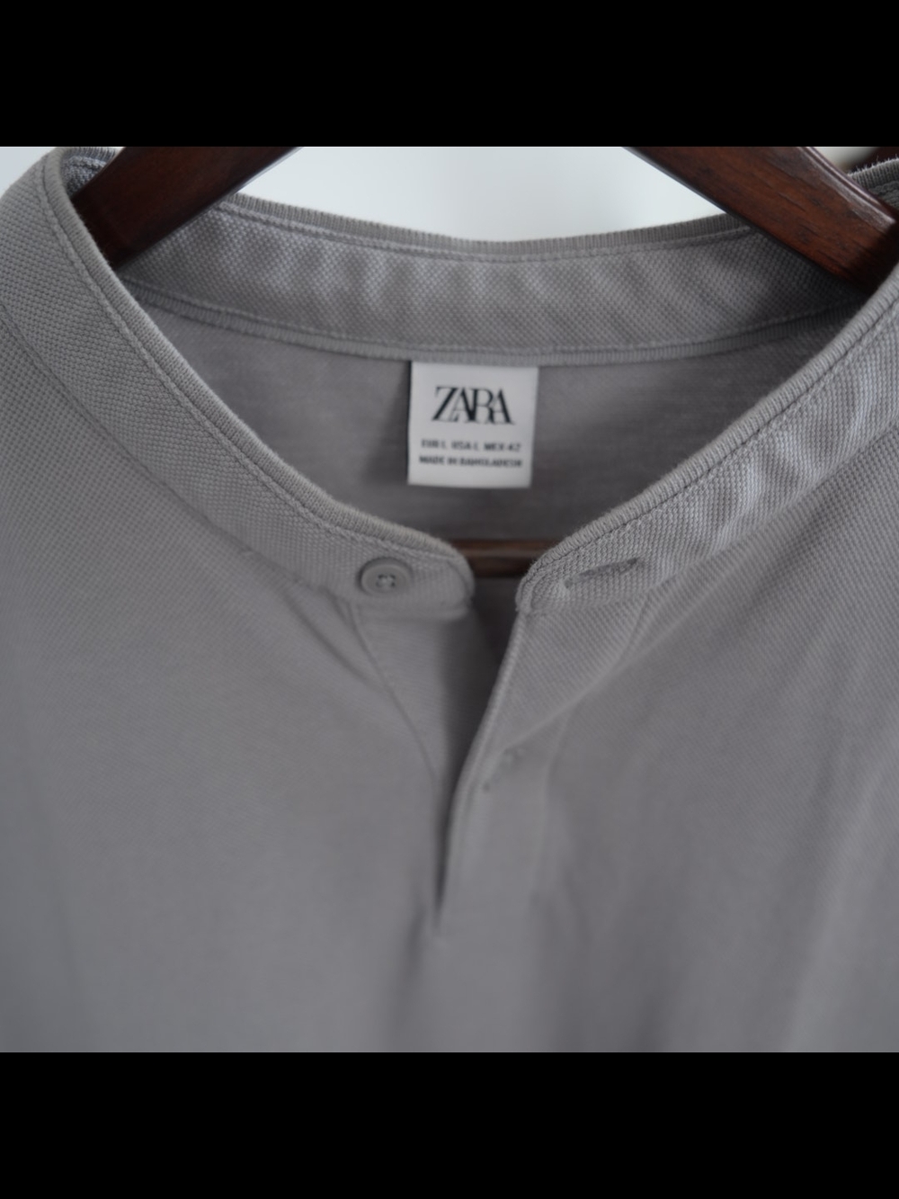 Zara Men’s Short-Sleeve Band Collar Polo